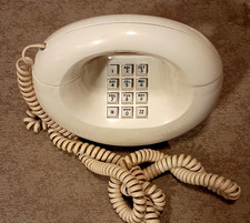 Vintage Bell System Western Electric Donut Push Button Sculptura Phone Cream picture
