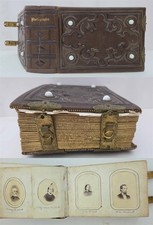 c1860s antique HALSEY HULBURT UNDERGROUND RAILROAD ohio FAMILY CDV PHOTO ALBUM picture