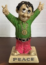 RARE Vintage R W Berries Co 1970 PEACE Hippie Figurine USA 70’s Big Eyes 6