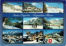 Switzerland Lower Engadin Postcard used with Stamps 1986 picture