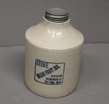 Antique Red Wing Union Stoneware Large One Gallon Mason Canning Jar – 1899 picture