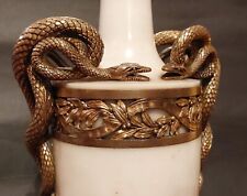ANTIQUE 1880 EXCEPTIONAL BEST SNAKE LAMP MARBLE URN GILT BRONZE FIGURAL FRENCH picture