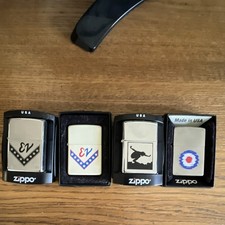 Zippo Lot of 4 USA Made Lighters w/ Boxes EN Logo Skier & Target Designs picture