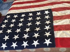 Vintage 48 Star United States Flag 4.4x9 Stars Sewn Stripe picture