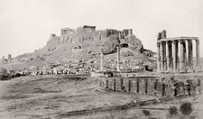 Athens Greece Acropolis Temple Jupiter Parthenon Ruins Vtg. Photo 19thC. picture