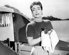 Joan Crawford onboard boat 1955 Female on the Beach 8x10 inch photo picture