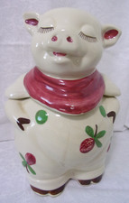 Shawnee Smiley Cookie Jar - Red Scarf - Vintage, 1940's - Made in USA picture