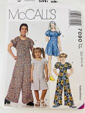 Vintage McCall's Childrens & Girls Jumpsuit Romper 90s Pattern #7090 UNCUT 10-14 picture