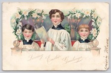 Tuck's Easter Postcard Choir Boys Lilies 1907 Posted Divided Back picture