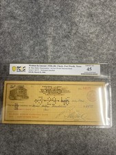 1920s-1940s Fort Worth Texas Written Check  B Max Mehl Numismatist PCGS CHOICE45 picture