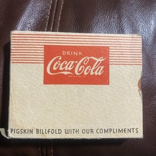  Vintage Pigskin Coca Cola Wallet With Box picture