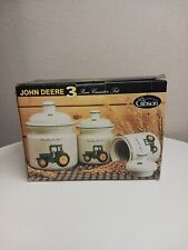 Vintage John Deere Tractor 3 Piece Kitchen Canister Set by Gibson picture