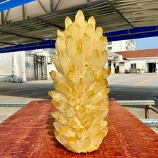 27.9LB New Find Yellow Phantom Crystal Quartz Cluster Mineral Specimen Healing picture
