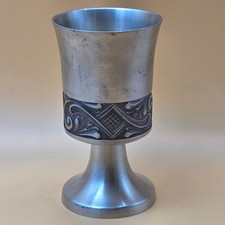 Selandia Norway Pewter Cordial Goblet Rosemal Acanthus Scandinavian Vintage picture