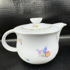 DRASCHE BUDAPEST Fine Porcelain Teapot Carafe Tea Pot Multicolored Floral VTG picture