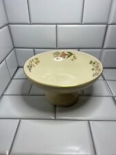 Vintage Lenox Special Ivory Porcelain Floral Pedestal Bowl w/ Gold Trim - 7