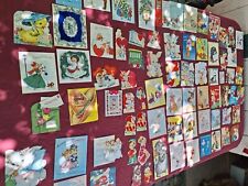 1940s-60s Greeting Card Lot (75) Valentines Xmas Birthday Etc... picture