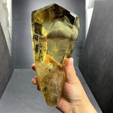 3.7LB Natural Smoky Citrine Crystal quartz obelisk Mineral Specimen energy+base picture