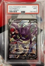 2022 POKEMON SWORD & SHIELD LOST ORIGIN #TG20 FULL ART / CROBAT V PSA 9 picture