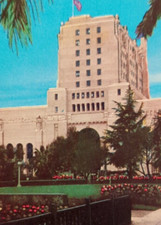 Elks Club Building Los Angeles California VTG Hand Colored Postcard c 1937 picture