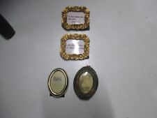 4 Victorian Small photo frames Lot w leaf design, Brass & roses design picture