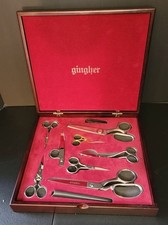 Gingher 8 Piece Scissors Set in Wooden Box  Unused picture