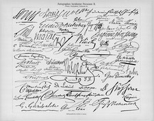 1905 FAMOUS AUTOGRAPHES SIGNATURES VINTAGE LITHOGRAPH 12 Pages READ picture