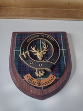 Vintage Scottish Clan MacKenzie Tartan Shield Crest Plaque Edinburgh Scotland 8