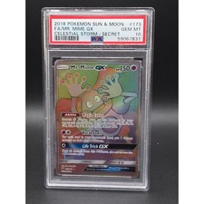2018 Pokemon Sun & Moon Mr. Mime Gx Celestial Storm-Secret PSA GEM MT 10 picture