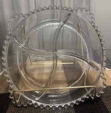 Candlewick Clear By Imperial Glass-Ohio Round 4 Part Relish 9.5in USA@1936-1984 picture