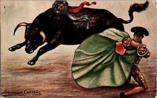 c1940s Salvador Carreña, Bull Fighting Matador Illustration VINTAGE Postcard picture