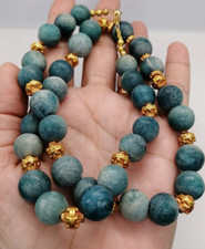 Antique African stone, beads, gold plated, beads necklace picture