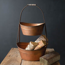 Two-Tier Large Metal Copper Finish Bins picture