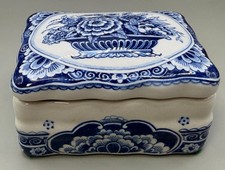 Royal Delft Blue Square Table Box/Trinket Box-Made in Holland picture