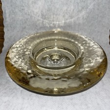 Heavy Textured Amber Glass Dual Taper/Pillar Candleholder 6.75 Diameter picture