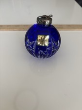 Waterford Cobalt Blue Cut Glass Holiday Ornament 1992 Marquis picture