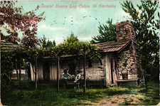 KENTUCKY Carlisle Daniel Boone Log Cabin KY c1908 Postcard picture