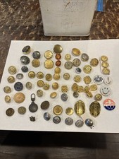 Vintage Grandma’s Button Collection Lot See Pics Lots Of Stuff Military And More picture