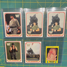 Sgt. Slaughter 21 Card WWF WWE Vintage Lot 1986 Monty Gum Italy Gold Foil picture