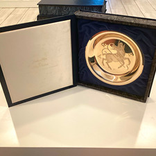 Franklin Mint Silver-Tone Pegasus Mythology Round Collector Plate w/ Box picture