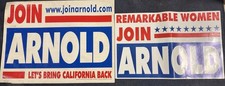 Vintage 2003 Arnold Schwarzenegger California Recall Campaign Signs Lot Rare  picture