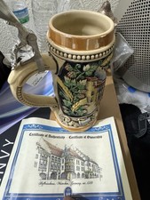 KING-WERK Hofbräuhaus München Beer Stein 0.5L #1574/10000 Pewter Lid COA picture