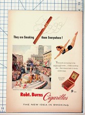 Vintage Robt. Burns Cigarillos Ad Minneapolis Aquatennial Diving Woman 1940s 50s picture