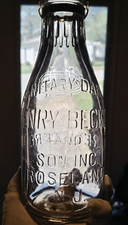 TREQ Milk Bottle Sanitary Dairy Henry Becker & Son Farm Roseland NJ ESSEX COUNTY picture