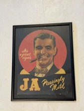 Vintage J.A. Cigars Framed Advertising Poster  20.5x16.5 In. picture
