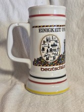 Deutschland Einig Vaterland German Unity Ceramic Beer Stein Mug 7.5 in W F Guten picture