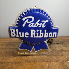 Old Pabst Blue Ribbon Beer Light Bar Top Sign works See Pictures Damaged  picture