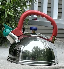 Vintage Stella Archimede Whistling Tea Kettle Memphis Design Italy Postmodern picture