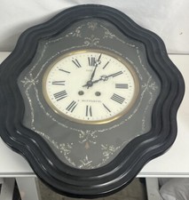 French Pinel A Montreuil picture wall clock 1800s Original Fancy Mother Of Pearl picture