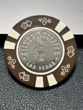 (NICE) $1 SILVER SLIPPER CASINO CHIP POKER CHIP LAS VEGAS NEVADA TOKEN picture